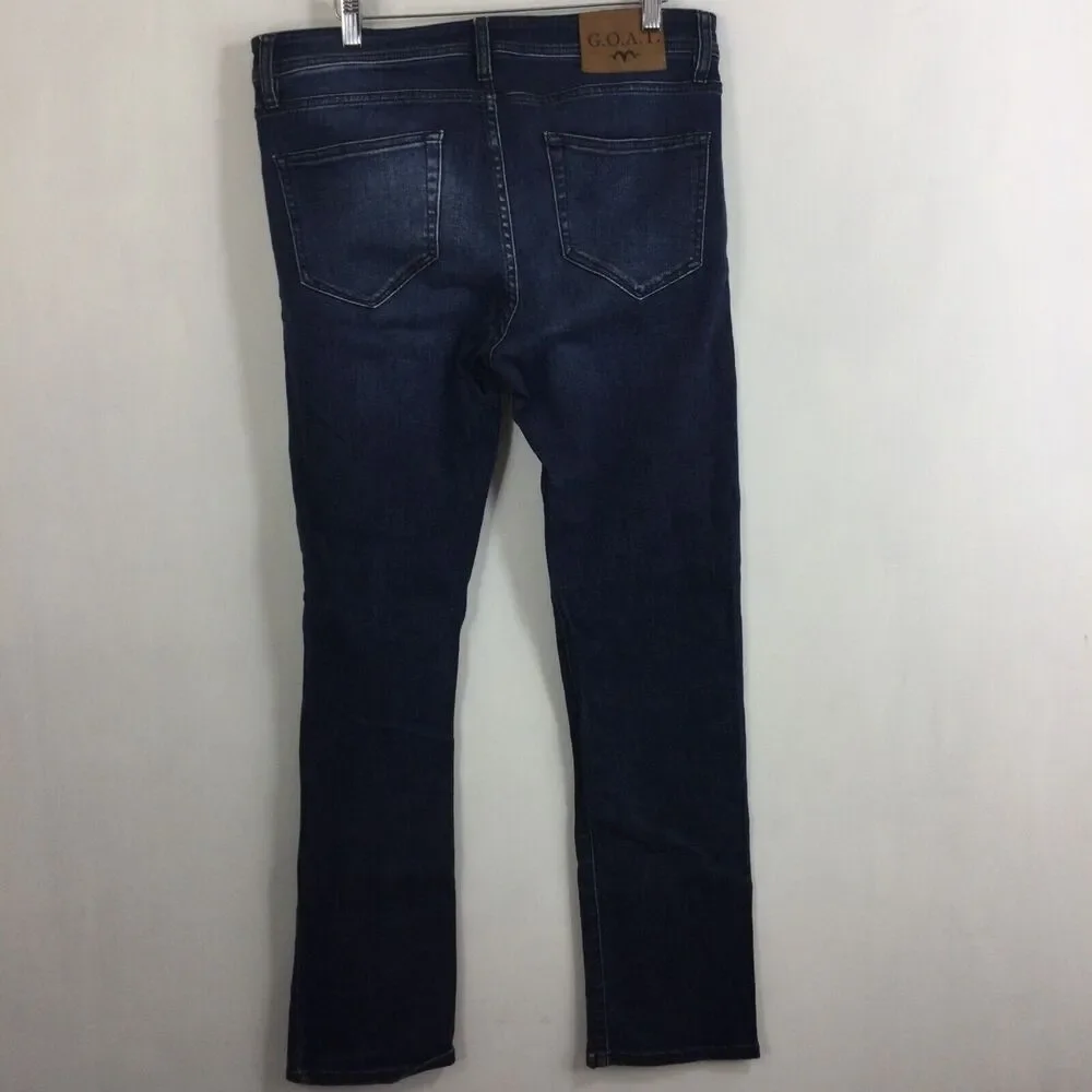 G.O.A.T. Men Greatest Of All Time Derek Straight Leg Denim Jeans Blue Size 33x32